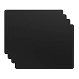 Silicone Placemats, Food-Grade Non-Slip Waterproof, Dining, Stain Resistant, Countertop Protector, Kitchen Counter Mat, Heat Resistant, Baking mat Dishwasher Safe (15.7x11.8Inch-4pack, Black)