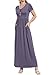 EUOVMY Maxi Dress for Women Loose Plain Crewneck A-line Casual Ladies Long Dresses Party Vintage Flowy Spring Summer Beach Sundress with Pockets Purple Gray XX-Large