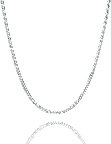 Waitsoul 925 Sterling Silver Singapore Chain Lobster Clasp 2mm Necklace for Women Silver Chain for Women Silver Necklace Chain for Grils 16/18/20/22/24/26/30 Inch Gifts for Her