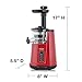 Omega Juicer Cold Press 365 Vertical Slow Masticating Extractor for Fruits and Vegetables, BPA-Free, 65 RPM, 150-Watts, Red