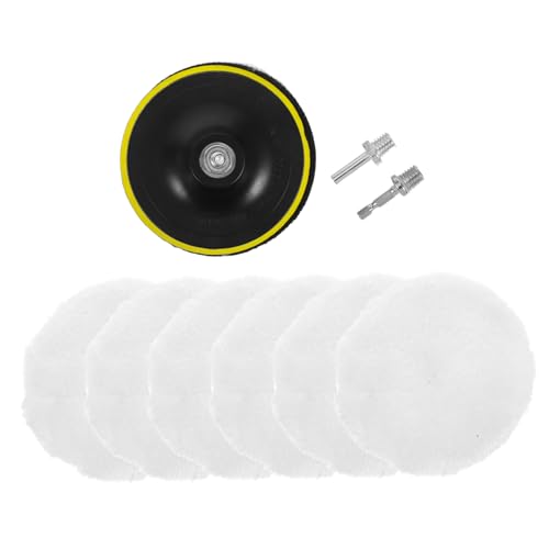 PRETYZOOM Wool Polishing Discs Set for Auto Detailing 9pc Wool Polishing Wheel Kit Self-Adhesive Wheel Polisher for Car Care Waxing