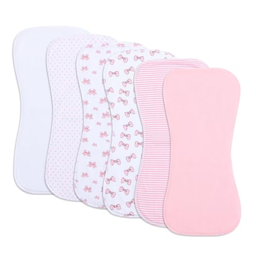 Image of 6 Pack Cotton Baby Burp Cloths Extra Absorbent Soft for Baby Boys and Girls