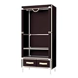 SUREK Robusto Armateri Portatili in Tessuto Non Tessuto Closet Guardaroba Forte con organizzatore di stoccaggio dei Vestiti di Copertura con 2 scatole di stoccaggio Leggero