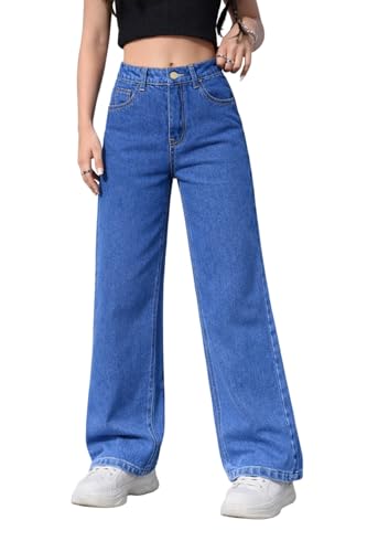 Image of ADBUCKS Stretchable Denim Fabric High Rise Straight Fit Jeans for Girls