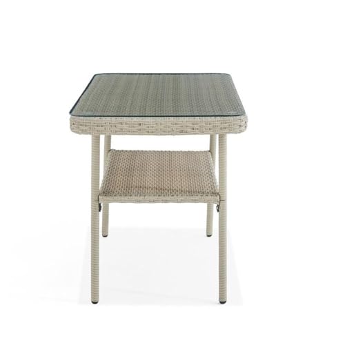 Alaterre Furniture "Windham All-Weather Wicker Outdoor 26"" H Cocktail Table with Glass Top", light gray by Alaterre Furniture - Image 3
