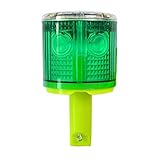 LEDHOLYT Solar Strobe Warning Light, Super Bright Single Column Solar Emergency Strobe Warning Light Flashing Barricade Safety Road Construction Traffic Flicker Beacon Lamp (Green)