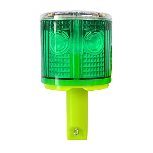 LEDHOLYT Solar Strobe Warning Light, Super Bright Single Column Solar Emergency Strobe Warning Light Flashing Barricade Safety Road Construction Traffic Flicker Beacon Lamp (Green)