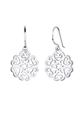 Preisvergleich Produktbild Elli Ohrringe Ornament Herz Sterne Floral 925 Sterling Silber