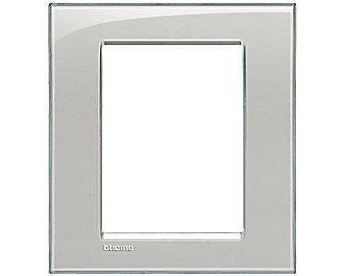 Placa 3+3M gris hielo cadre de finition interrupteur luxe - 2