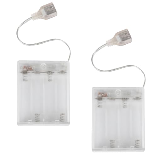 (2 PCS) Portable USB Battery Pack for 4.5-6V LED Neon Signs Battery Operated Power Supply Converter for Plug-in LED Lights Ideal for Indoor & Outdoor Use
