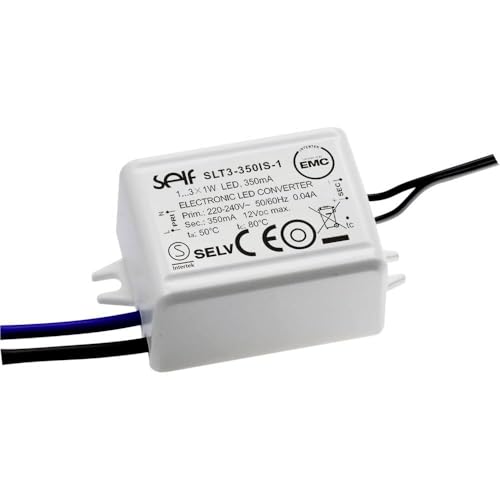 IP20 Self Electronics SLT3-350IS-1 - Driver LED a corrente costante 3,15 W, 350 mA 3.0-9.0 V/DC per mobili, non dimmerabile, pratica