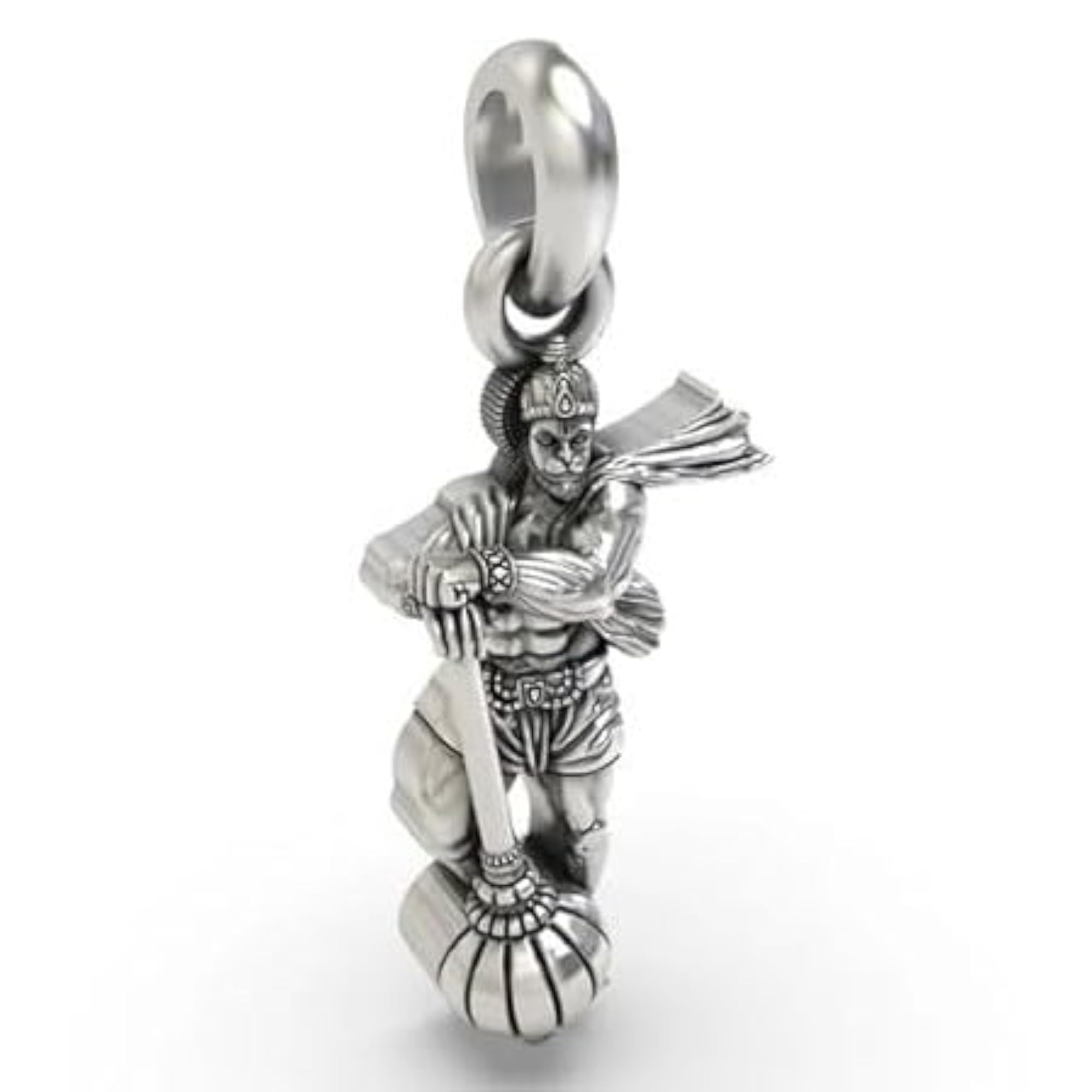 Hanuman Blessing Locket Pendant with Rope Chain, Men's Gift