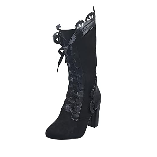 2022 Bottes Femmes Gros Talon Haut à Lacets Bottes Militaires Vintage Chelsea Bottines Chaud ImperméAble Confortable Sans Lacet Chaussures D'Hiver En Plein Air Thermique Ultra léger Antidérapant