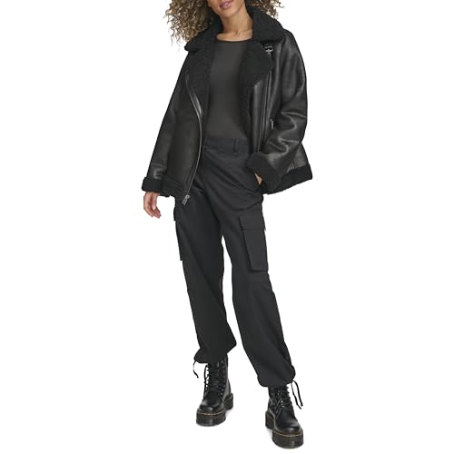 Levi's Women's Faux Shearling Moto, New Black, Medium by Levi's - Image 2