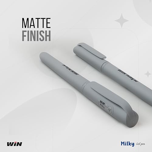 Image of WIN Milky Gel | 30 Pen (20 Blue Ink & 10 Black Ink) | Matte Finish Body Colours | Cute & Stylish Theme | 0.7 mm Tip | Waterproof Ink | Dark Gel Pen | Smooth Writing | Ideal for School & Offices