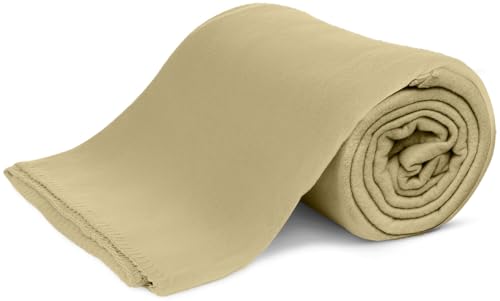 KiGATEX Polar-Fleecedecke – 130 x 160 cm – Oeko-TEX Standard 100 Zertifiziert – Kuschelige Fleece-Decke für innen & außen – Pflegeleicht als Sofa-, Sommer-, Hunde- oder Tagesdecke – Sand