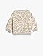 Koton Babygirl Fleece Sweatshirt Long Sleeve Crew Neck Sequined and Embroidered Detail