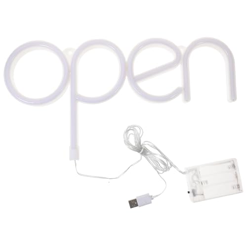 Letrero de neón abierto LED blanco para atraer clientes a tu tienda con elegancia 1
