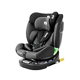 Tulano Loom 35 Kindersitz, i Size R129, Isofix mit Top Tether, 360° drehbar, Reboarder bis 12 Jahre, verstellbare Kopfstütze, 0–36 kg 40–150 cm, waschbarer Bezug, Autositz, Schwarz Grau