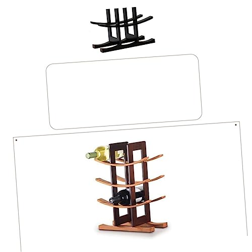 Soporte de vino de madera bambú para escritorio miniatura 7