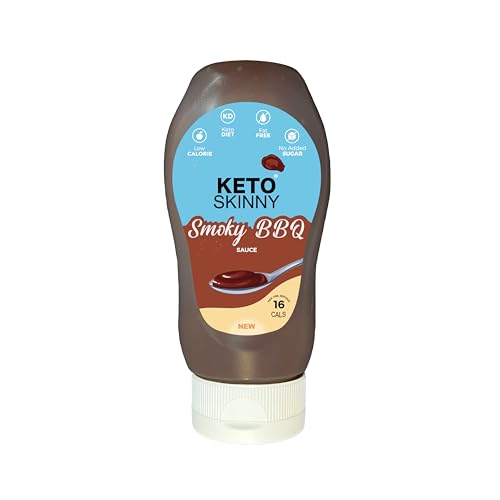 Keto Skinny Smoky BBQ Sauce 300ml | Low Calorie Sugar Free BBQ Sauce | Vegan & Gluten Free | Keto Friendly Barbecue Sauce | No Added Sugar | Low Carb BBQ Dip & Marinade for Grilled Meat & Veggies