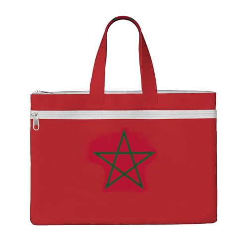 Flag Of Morocco Canvas Document Bag Briefcase For Professionals And Executives
