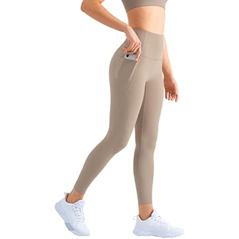 altiland No Front Seam Workout Leggings for Women with Pockets, Tummy Control Yoga Pants, Athletic Gym Squat Proof Capris Gravel Cover