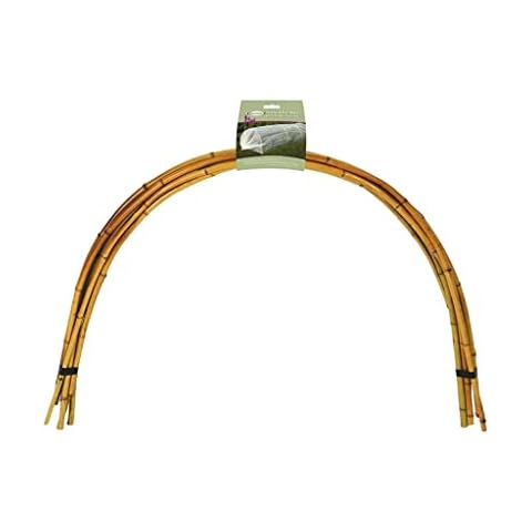 Muddy Hands Pack of 6 - Natural Eco-Friendly Bamboo Grow Tunnel Hoops - Garden Plant Support Stakes for Fabric, Net, Fleece or Poly Covers Cover