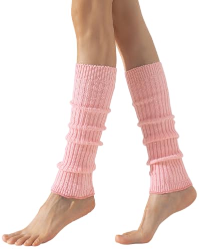 Image of Yawlsow Leg Warmers for Women Girls Y2k Knit Ruffle Leg Warmer Winter 80s with Sequins, Japanese Kawaii Harajuku Accessories