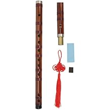 Chinese Flute, Bamboo Vertical Flute Dizi Traditional Chinese Instrument for Playing Performance D Key
