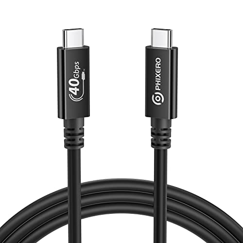 PHIXERO USB 4 Cable for Thunderbolt 4 Cable 0.5m, 40Gbps USB C Display Cable with 100W Charging, Single 8K or Dual 4k Video