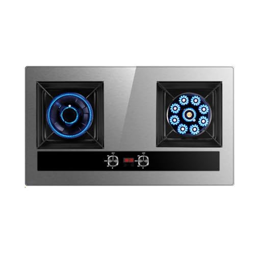 Cuisinière À Gaz 2 Feux, Minuterie De 180 Minutes (indépendante Des Deux Côtés), Dispositif De Protection Contre L'extinction Accidentelle, Panneau Carré Épaissi En Alliage De Titane(LPG)