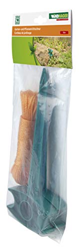 Windhager Garten- und Pflanzenrichtschnur Set, Pflanzleine, Pflanzschnur, Setzhilfe, Richtschnur Garten, 15m, Grün