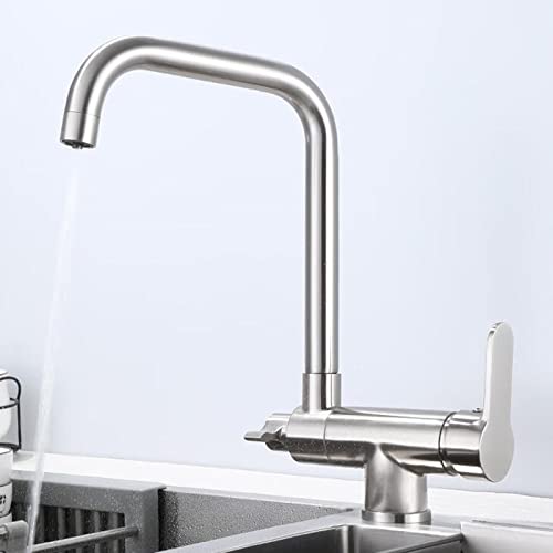 Grifo De Cocina 3 Vías Ósmosis Plegable De Latón Giratoria Multifunción Grifo 3 Vias Cocina-Cepillado Grifo De Cocina 3 Vías Ósmosis Plegable De Latón Giratoria Multifunción Grifo 3 Vias Cocina-Cepillado