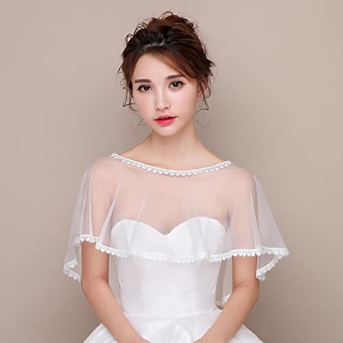 Octwine Bridal Lace Wedding Shawls Wrap Embroidered Shrug Bolero Cape Shoulder Covers Up for Women (Style 6)2