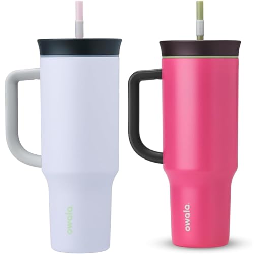 owala-40oz-insulated-travel-tumbler-bundle-purple-bunny-hop-pink-watermelon-bree image 3