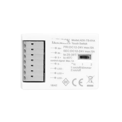 Interrupteur tactile en verre LED variateur de lumière AEK-TS-01A pour miroir