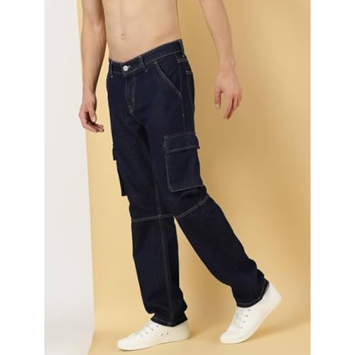 Image of Blue Jeans for Men Regular Fit - Cotton Jeans Pant for Men, Regular Denim Jeans for Boys - Light Fade Jeans for Men