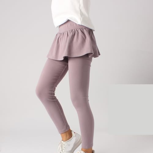 Girls Ruffle Leggings with Skirts School Uniform Pants for Kids 5-14 Years2