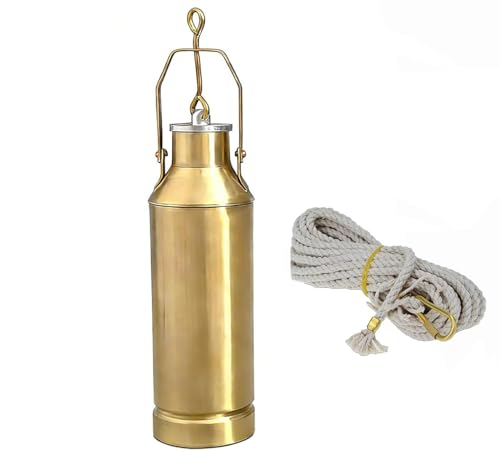 Oil Sample Portable Extractor Collection Tool with Rope, Leak-Proof Liquid Thief Sampling Tool Oil Sampling Container, Easy Clean(Size:Rope L-15m/49.2ft,Color:Brass-500 ML)