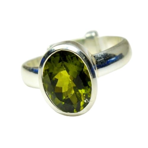 Bague péridot naturel 3 carats en argent sterling 925 réglable pour femme