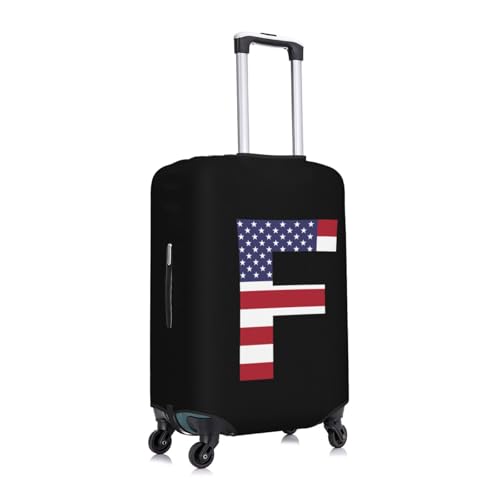 Us Flag Letters F Travel Luggage Cover Suitcase Protector Bag,Double-Sided Printed Fits 18-32 Inch Luggage,Suitcase Sleeve For Kid And Adult,Medium3