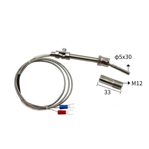 Sensor PT100 5m WRNT-201 con cable blindado y rosca M12 para control de temperatura 3
