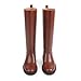 JOY IN LOVE Knee High Boots for Women Low Chunky Block Heel Faux Leather Wide Calf Riding Tall Boots Brown Matte US8