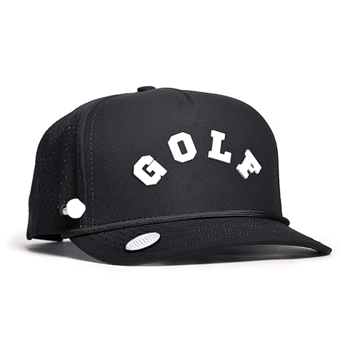 Image of BRIMZ Golf Performance Hat - Tee Holder & Magnetic Brim - Breathable Sweat & Water Resistant Golfing Snapback Cap