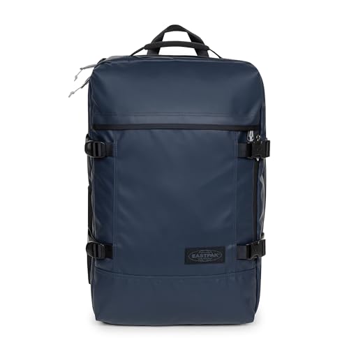 Image of Eastpak Travelpack - 42L Cabin-Size 2-in-1 Duffel, Convertible Backpack, 17-inch Laptop Sleeve, Two Compartments & Adjustable Straps, Tarp Navy