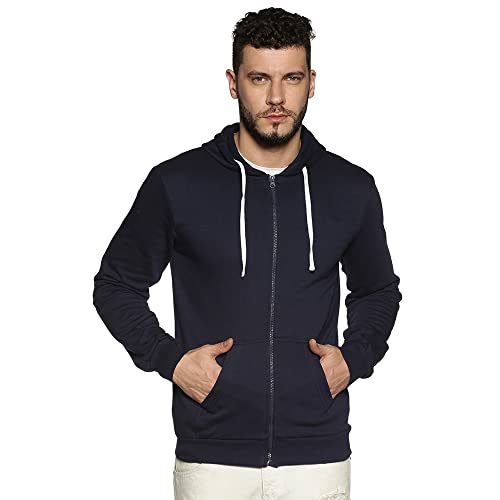 Image of CAHOOT Men's Zip-Front Hoodie with Contrast Drawstring for Casual Wear | Long Sleeve | Hooded Neck | Zipper Closure | Cotton Sweatshirt Crafted with Comfort Fit for Everyday Wear