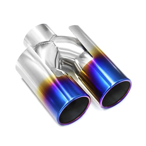 Cola de escape de acero inoxidable premium con acabado azul cromado único