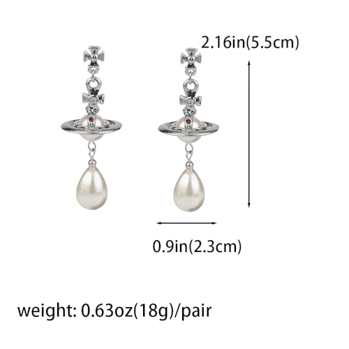 Silver Saturn NANA Earrings Planet Dangle Earrings Space Hypoallergenic Punk Earrings for Women2