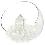 クリスタルエナジー浄化セット（天然水晶柱+天然水晶さざれチップ+斜め口ガラスボトル）/開運グッズ パワーストーン 金運アップ 仕事運 商売繁盛 厄除け 漏財宅対策 開運浄化インテリア 風水 水晶ポイント 置物 玄関 自宅パワースポット化/Crystal Energy Purification Set